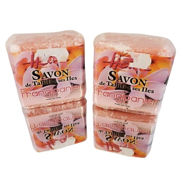 Savon De Tahiti Frangipani Natural Soap 100g Palm Oil-Glycerin Based Floral Scen - Picture 1 of 6